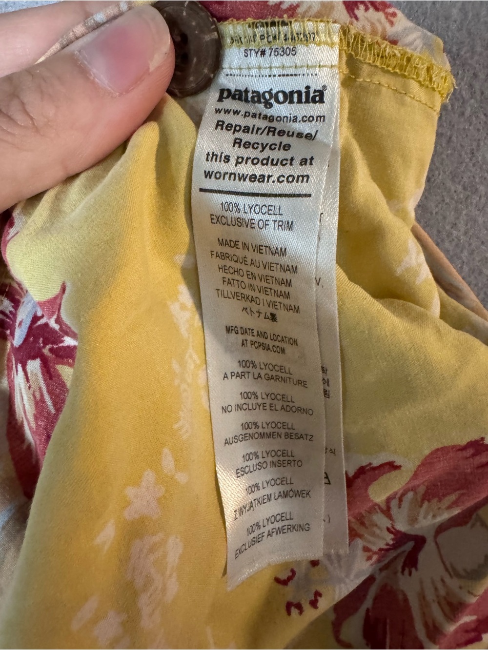 Patagonia Pataloha Yellow Floral Women's Romper Overalls XS - Picture 5 of 6